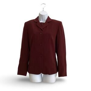 Travis Ayers Wine Red Blazer and Blouse Set
